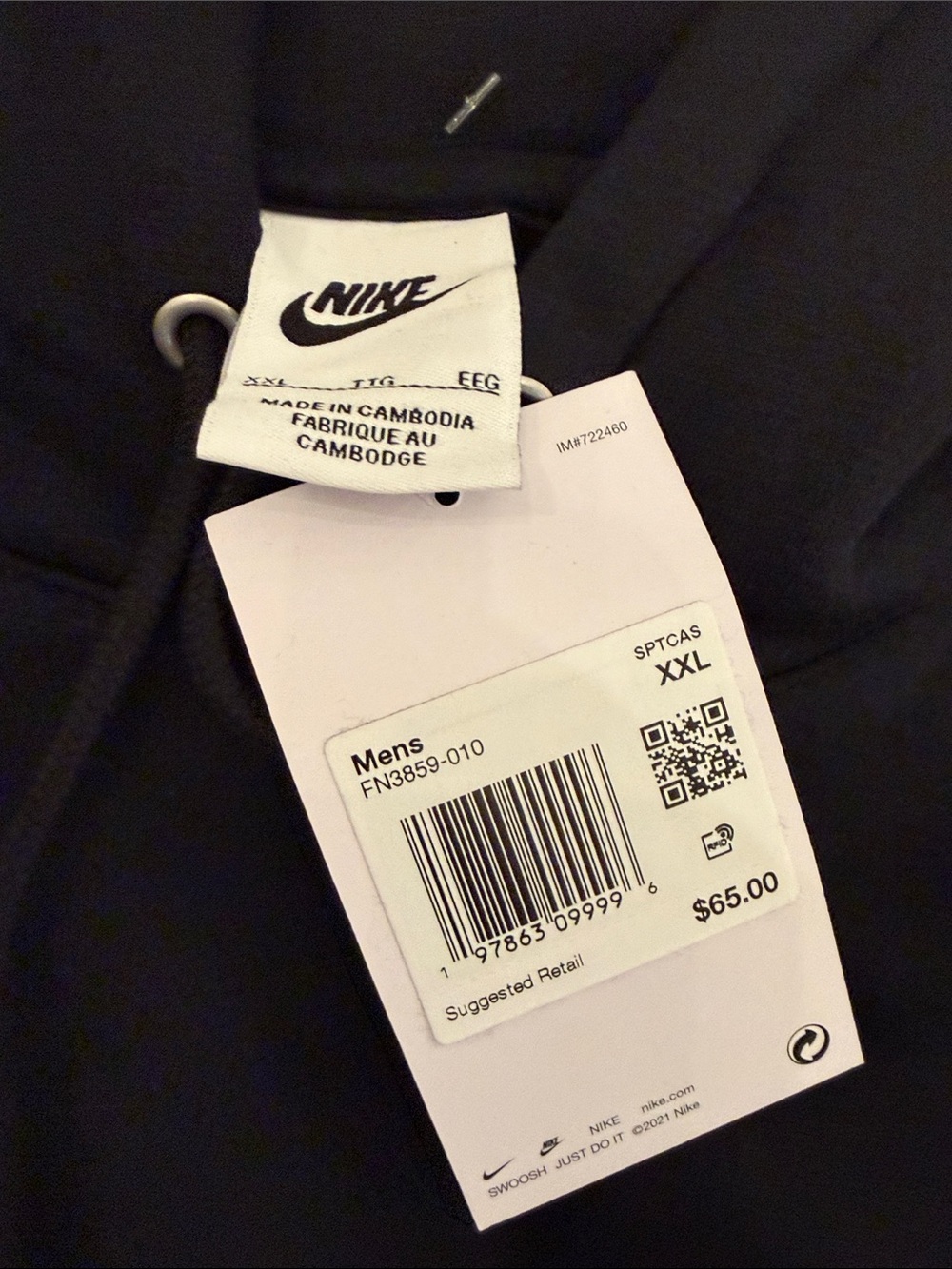 Nike Sportswear Club Men's Black Hoodie Fleece Sz XXL NEW FN3859-010 - Picture 11 of 12